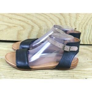 Miz Mooz Sandals 9.5 Alanis Black Leather Multicolor Color block Flats Portugal